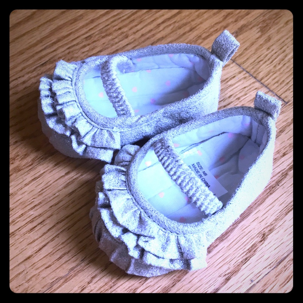 Adorable gold infant slip on shoe